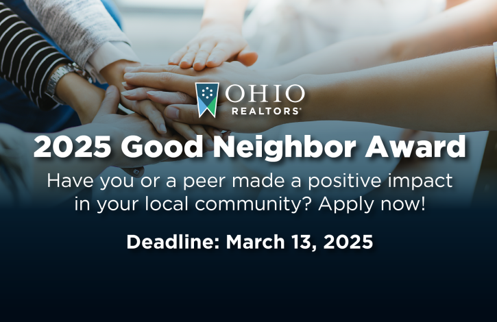 Apply for Ohio REALTORS 2025 Good Neighbor Award