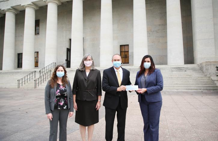 Realtors Present Community Rebuilding Grant To Repair Damage To The Ohio Statehouse